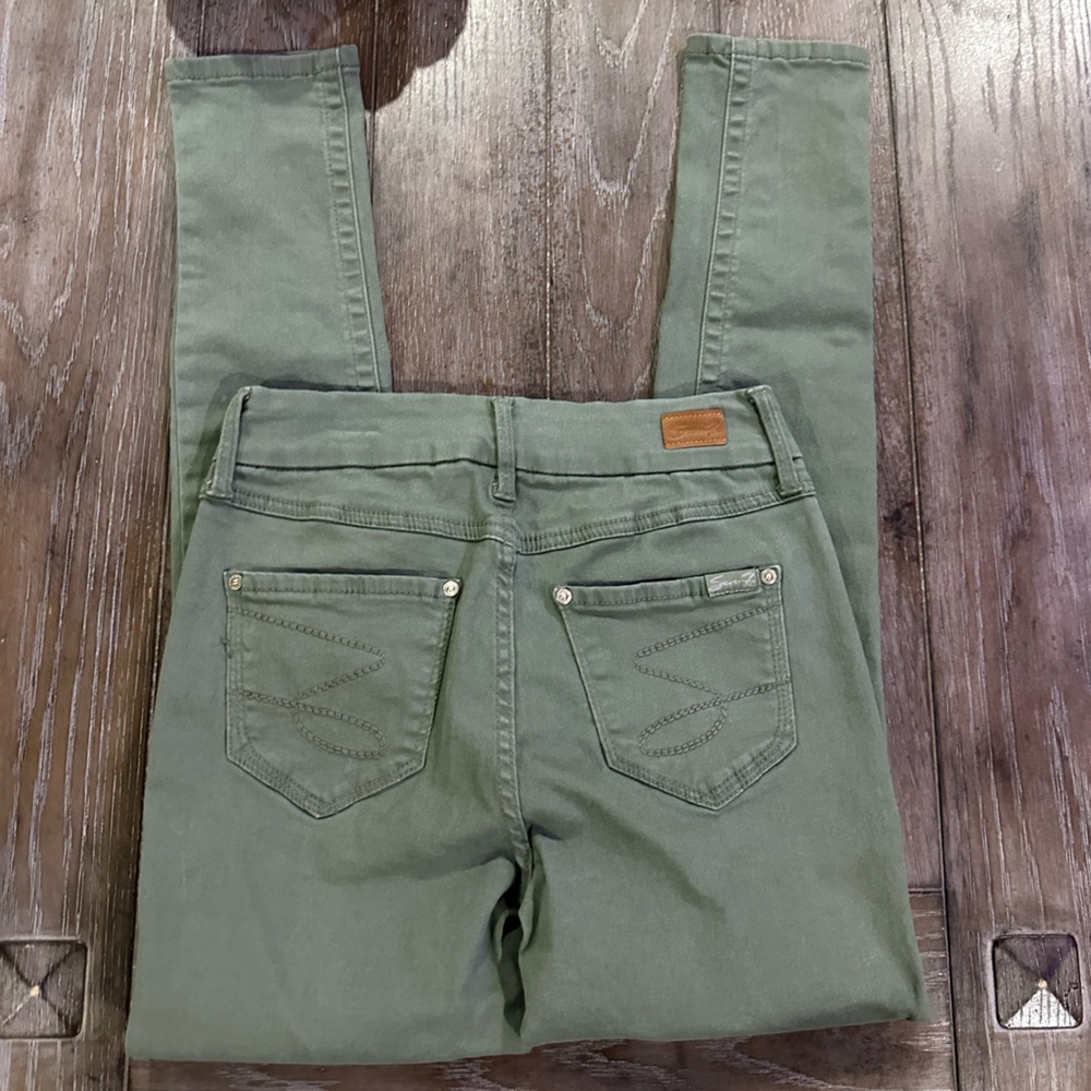 Seven7 Tummyless Olive Green Skinny Jeans - Picture 5 of 11